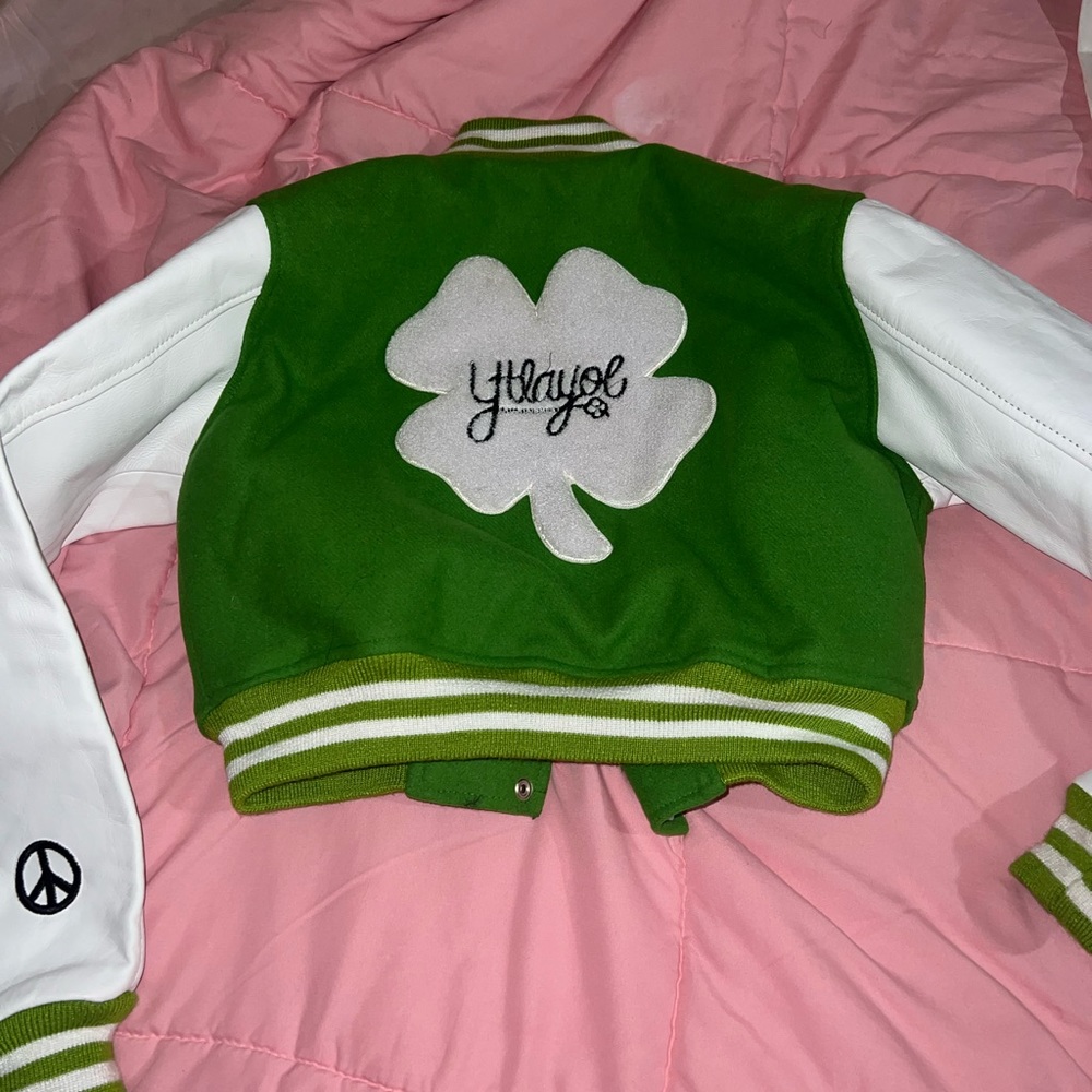 Cropped Green Varsity Jacket Extra Small - image 4